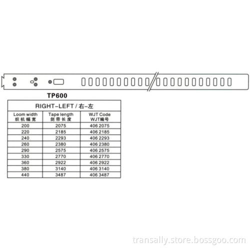 Rapier Loom Tapes for Tp300/400/500/600